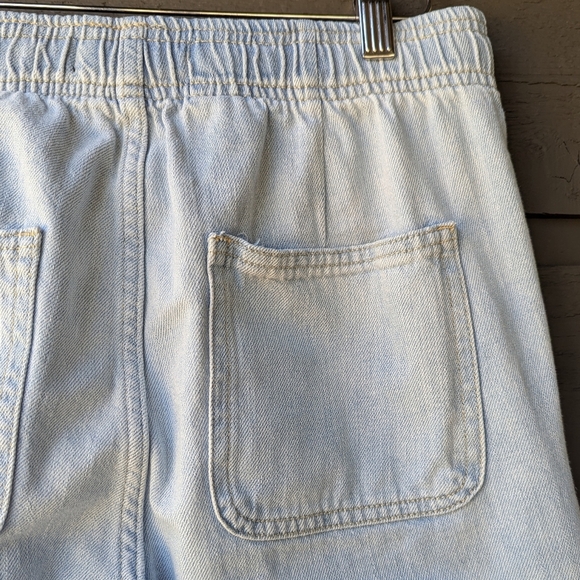 GAP Denim High-Rise Wide Leg Jeans Elastic Waist Size XS Light Wash Denim - Picture 4 of 8